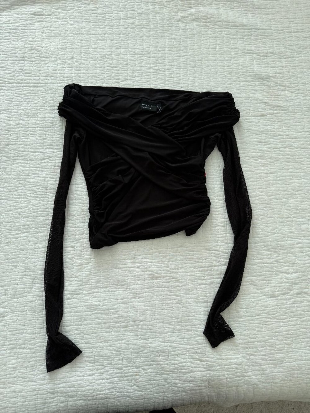ASOS DESIGN wrap front off shoulder top